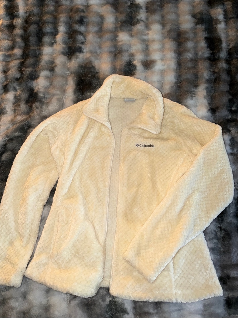 Columbia Cream Sherpa Teddy Zip-Up Jacket